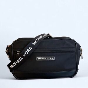 Michael Kors Nylon Camera Crossbody Bag in Black